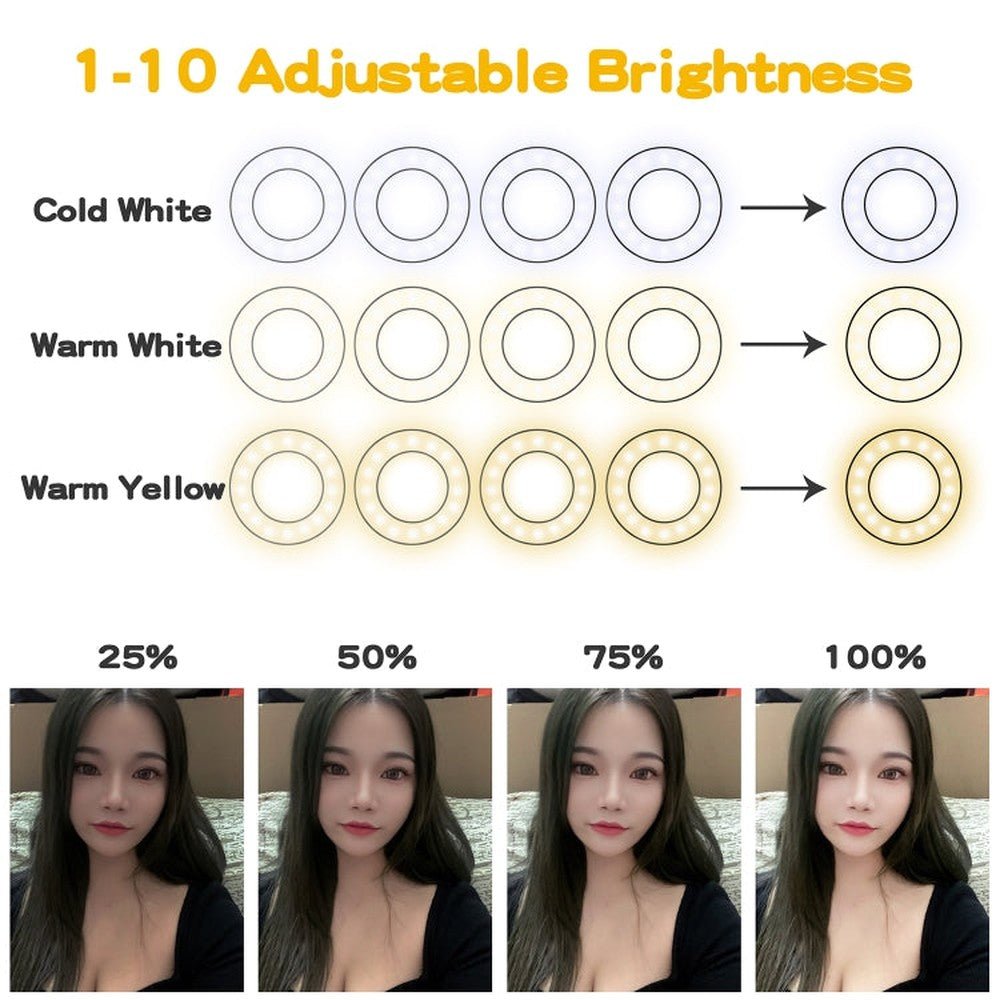 3.5 inch Adjustable Live Broadcast Aluminum Alloy Clip LED Fill Light with Phone Clamp - laboratorydeal