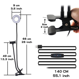 3.5 inch Adjustable Live Broadcast Aluminum Alloy Clip LED Fill Light with Phone Clamp - laboratorydeal