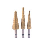 3 In 1 Hexagonal Shank Step Drill High Speed Steel Rear Hole Opening Tool, 3 In 1 / Set Hexagonal Shank Step Drill