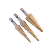 3 In 1 Hexagonal Shank Step Drill High Speed Steel Rear Hole Opening Tool, 3 In 1 / Set Hexagonal Shank Step Drill