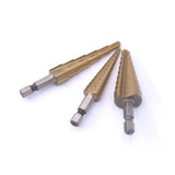 3 In 1 Hexagonal Shank Step Drill High Speed Steel Rear Hole Opening Tool, 3 In 1 / Set Hexagonal Shank Step Drill