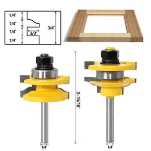 3 PCS/Set 1/4 Handle Household Mortise Joint Cutter Woodworking Engraving Milling Cutter, 3 PCS/Set 1/4 Handle - laboratorydeal