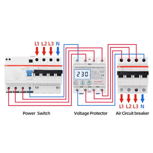 3-phase 380V LCD Self-resetting Adjustable Surge Voltage Protector, SINOTIMER STVP-932 40A, SINOTIMER STVP-932 50A, SINOTIMER STVP-932 63A, SINOTIMER STVP-932 80A