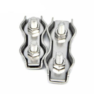 304 Stainless Steel Plate Single Clip Double Clamp Wire Rope Clamp, M2 Double Clip, M3 Double Clip, M4 Double Clip, M5 Double Clip, M6 Double Clip, M8 Double Clip, M10 Double Clip, M2 Single Clip, M10 Single Clip - laboratorydeal