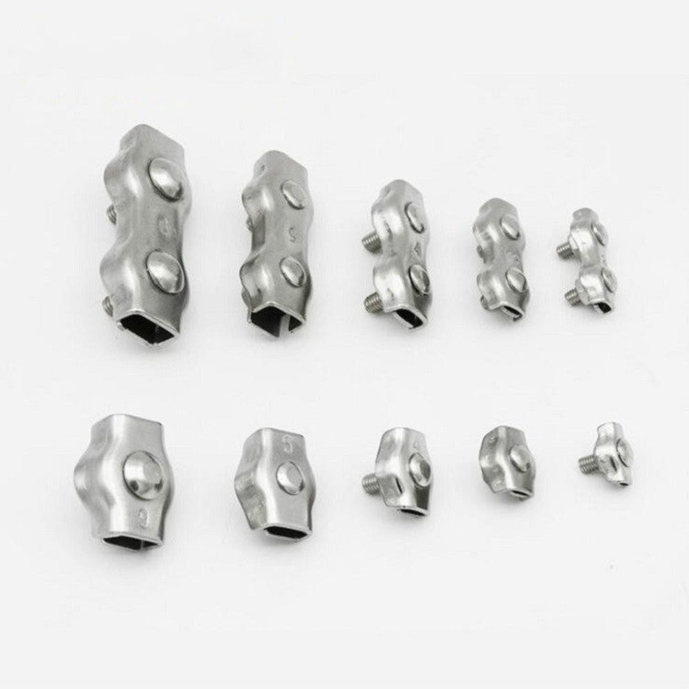 304 Stainless Steel Plate Single Clip Double Clamp Wire Rope Clamp, M2 Double Clip, M3 Double Clip, M4 Double Clip, M5 Double Clip, M6 Double Clip, M8 Double Clip, M10 Double Clip, M2 Single Clip, M10 Single Clip - laboratorydeal