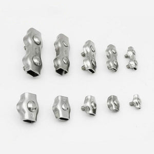304 Stainless Steel Plate Single Clip Double Clamp Wire Rope Clamp, M2 Double Clip, M3 Double Clip, M4 Double Clip, M5 Double Clip, M6 Double Clip, M8 Double Clip, M10 Double Clip, M2 Single Clip, M10 Single Clip - laboratorydeal
