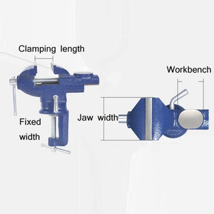 360 - Degree Rotating Small Vise Table Flat Universal Table Clamp, Random Color Delivery, 50mm, 60mm, 65mm - laboratorydeal