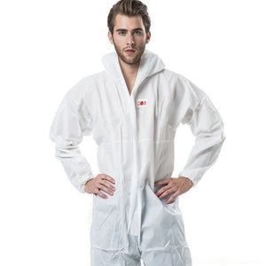 3M 4515 One-piece White Anti-static Anti-chemical Dustproof Sandblasting Suit with Cap, Size: M, 3M M