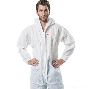 3M 4515 One-piece White Anti-static Anti-chemical Dustproof Sandblasting Suit with Cap, Size: M, 3M M