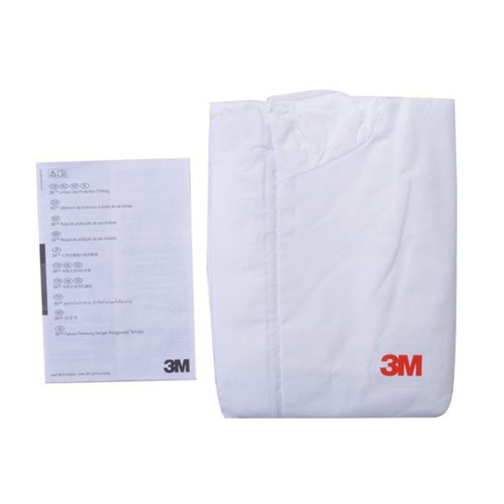 3M 4515 One-piece White Anti-static Anti-chemical Dustproof Sandblasting Suit with Cap, Size: XL, 3M XL