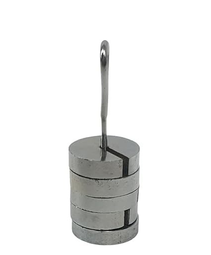 Slotted Weight Set with Hanger Cap (50g + 5×50g) | Chrome-Plated Iron Weights for Laboratory, Educational & Physics Experiments | Durable Scientific Measuring Equipment (Total 250g)