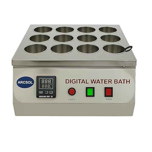 Digital Water Bath, Rectangular 12 Hole, concentric rings having 75 mm dia