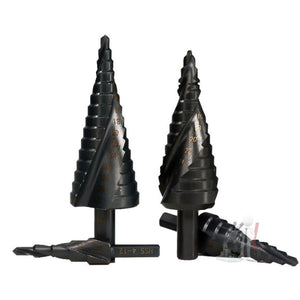 4 - 12mm Triangular Shank Spiral Flute Step Drill Bit, 4 - 12mm, 4 - 20mm, 4 - 32mm, 6 - 30mm - laboratorydeal