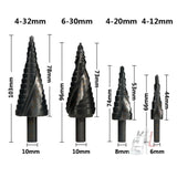 4-12mm   Triangular Shank Spiral Flute Step Drill Bit, 4-12mm, 4-20mm, 4-32mm, 6-30mm