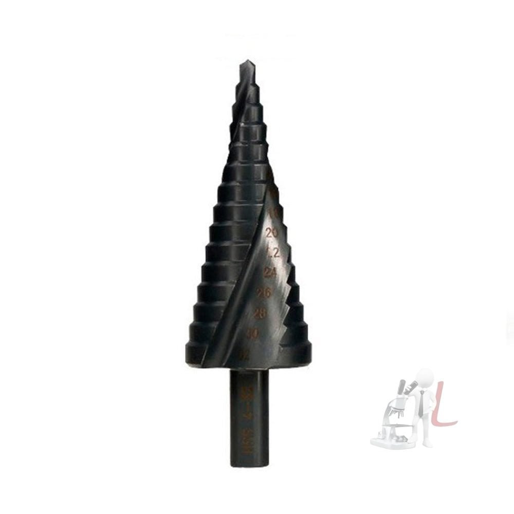 4 - 12mm Triangular Shank Spiral Flute Step Drill Bit, 4 - 12mm, 4 - 20mm, 4 - 32mm, 6 - 30mm - laboratorydeal