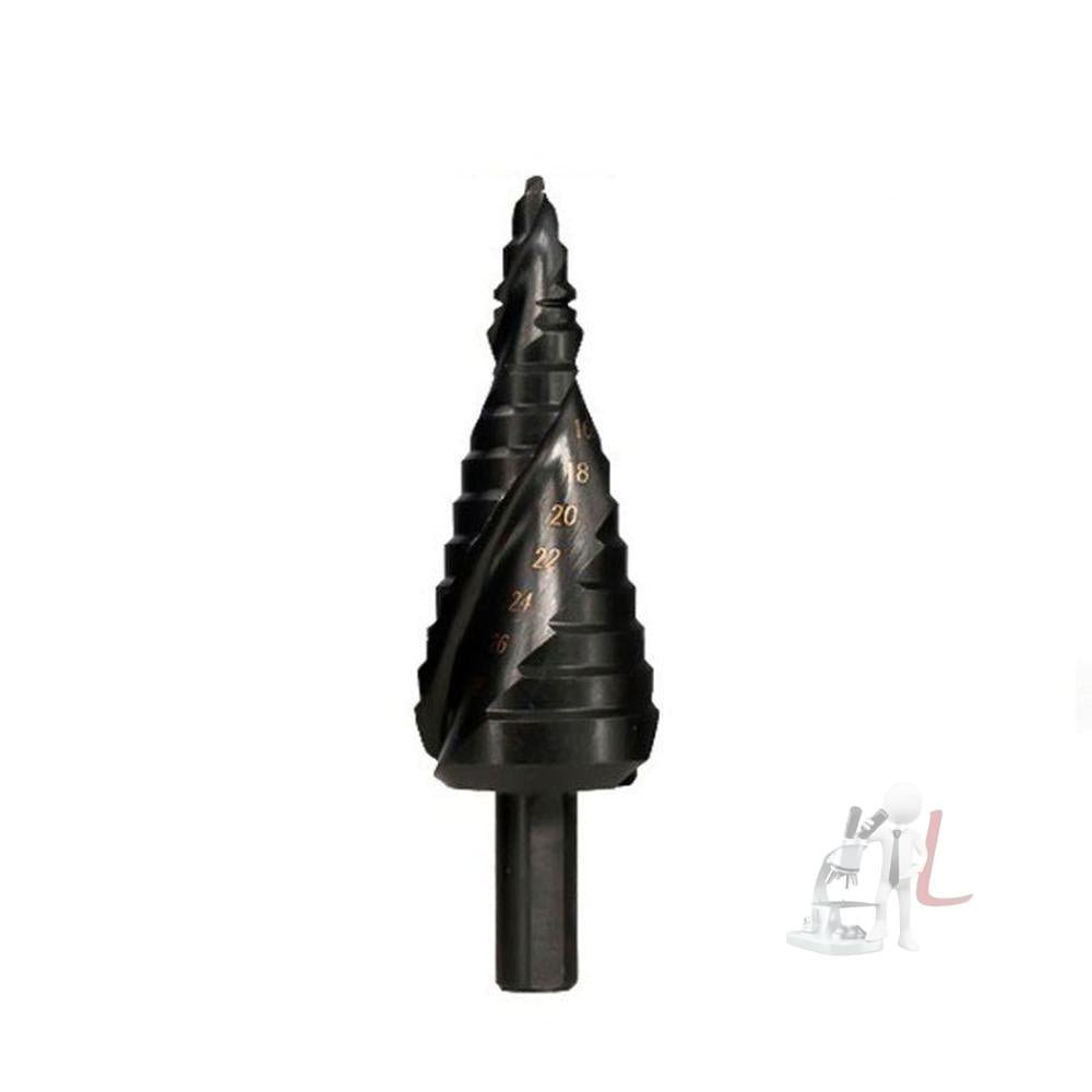 4 - 12mm Triangular Shank Spiral Flute Step Drill Bit, 4 - 12mm, 4 - 20mm, 4 - 32mm, 6 - 30mm - laboratorydeal