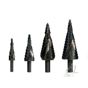 4 - 12mm Triangular Shank Spiral Flute Step Drill Bit, 4 - 12mm, 4 - 20mm, 4 - 32mm, 6 - 30mm - laboratorydeal