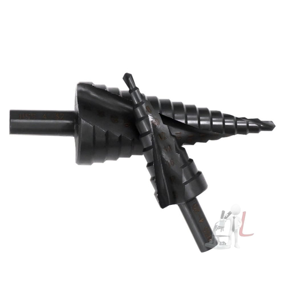 4 - 12mm Triangular Shank Spiral Flute Step Drill Bit, 4 - 12mm, 4 - 20mm, 4 - 32mm, 6 - 30mm - laboratorydeal