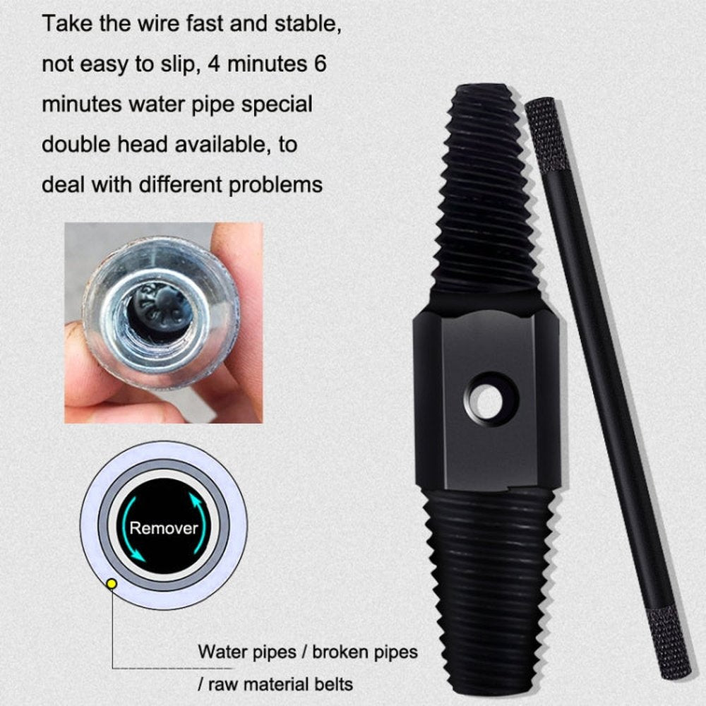 4 / 6 Points Faucet Break Screw Remover Smooth Silky Tooth Double - headed Screw Tool, Black - laboratorydeal