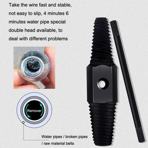 4 / 6 Points Faucet Break Screw Remover Smooth Silky Tooth Double - headed Screw Tool, Black - laboratorydeal