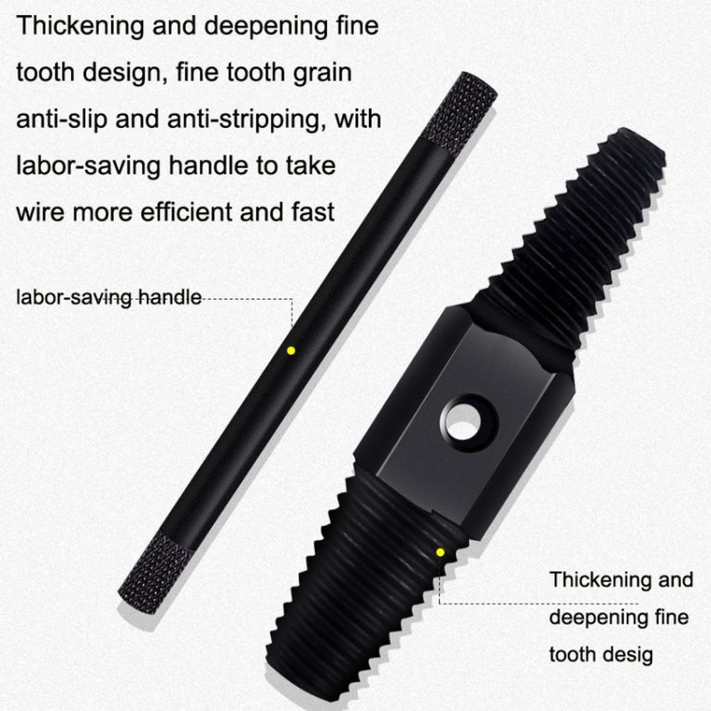4 / 6 Points Faucet Break Screw Remover Smooth Silky Tooth Double - headed Screw Tool, Black - laboratorydeal