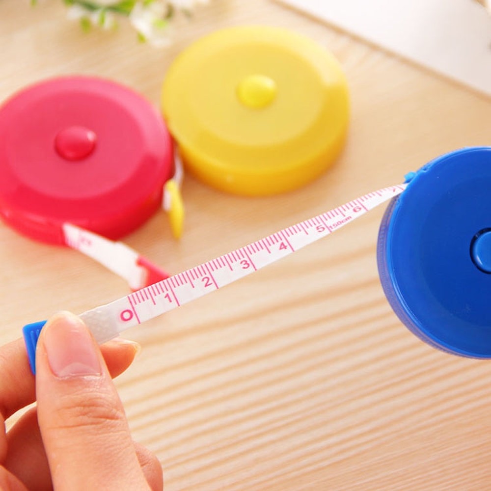 4 PCS 1.5m Cute Plastic Mini Automatic Retractable Tape Measure, 1.5m Tape Measure