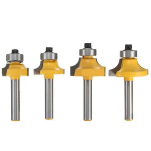 4 PCS/Set 1/4 Handle Alloy Fillet Knife Woodworking Trimming Machine Bit, 4 PCS/Set 1/4 Handle - laboratorydeal