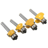 4 PCS/Set 1/4 Handle Alloy Fillet Knife Woodworking Trimming Machine Bit, 4 PCS/Set 1/4 Handle