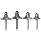 4 PCS/Set Round Corner Woodworking Cutter Trimming Machine Alloy Cutter Head, 4 PCS/Set Alloy Cutter Head