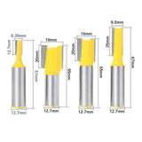 4 PCS/Set Woodworking Engraving Double-Edged Straight Knife Trimming Machine 1/2 Milling Cutter Head, 4 PCS/Set