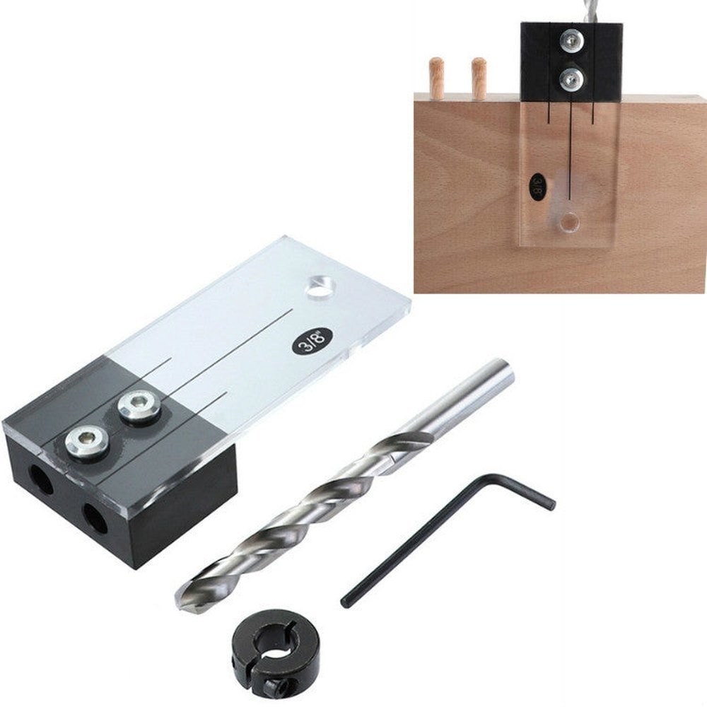 4 PCS / Set Woodworking Hole Locator Woodworking Special Hole Set Fixture Small Vertical Drilling Hole Positioning Tool, A 1/2 inch, B 3/8 inch, C 1/4 inch - laboratorydeal