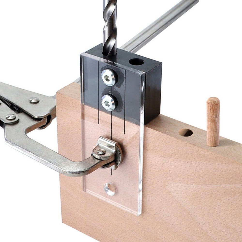 4 PCS / Set Woodworking Hole Locator Woodworking Special Hole Set Fixture Small Vertical Drilling Hole Positioning Tool, A 1/2 inch, B 3/8 inch, C 1/4 inch - laboratorydeal