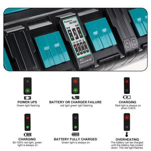 4 Ports 14.4 - 18V Lithium - Ion Charger DC18SF For Makita BL1430 / BL1820 / BL1830 / BL1850, US, EU, UK, AU - laboratorydeal
