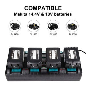 4 Ports 14.4 - 18V Lithium - Ion Charger DC18SF For Makita BL1430 / BL1820 / BL1830 / BL1850, US, EU, UK, AU - laboratorydeal