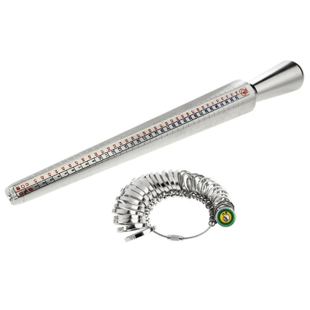 4 Scale Measuring Stick EUR / US / JAPAN / HK Ring Gauge Metal Finger Sizer Tool Measure, D - laboratorydeal