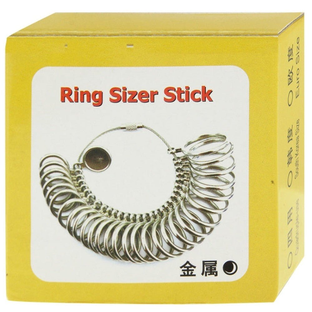 4 Scale Measuring Stick EUR / US / JAPAN / HK Ring Gauge Metal Finger Sizer Tool Measure, D - laboratorydeal