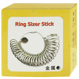 4 Scale Measuring Stick EUR / US / JAPAN / HK Ring Gauge Metal Finger Sizer Tool Measure, D