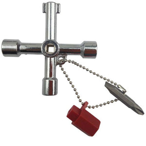 4 in 1 Multifunctional Cross Key Wrench with Circle Triangle Square Shape, 4 in 1 Silver, 4 in 1 Black