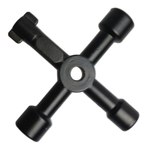 4 in 1 Multifunctional Cross Key Wrench with Circle Triangle Square Shape, 4 in 1 Silver, 4 in 1 Black
