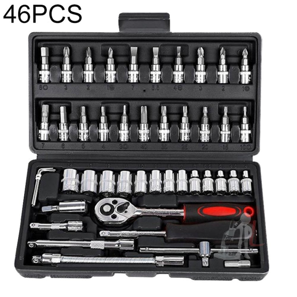 46 In 1 Multi-function Car Repair Combination Toolbox Ratchet Wrench Set (Red), 46 In 1(Red), 46 In 1(Black), 46 In 1(Blue)