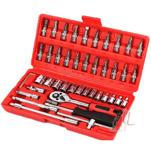 46 In 1 Multi-function Car Repair Combination Toolbox Ratchet Wrench Set (Red), 46 In 1(Red), 46 In 1(Black), 46 In 1(Blue)