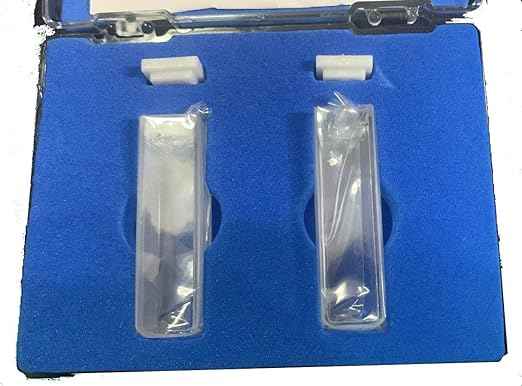 UV Quartz Cuvettes for Spectrometer Standard Quartz Cells (Set of 2 Pcs) (Optical Windows: 2; Spectral Range: 190-2500 nm; Pathlength: 10 mm; Volume: 3.5 ml; A Non-Sealing PTFE Cover)