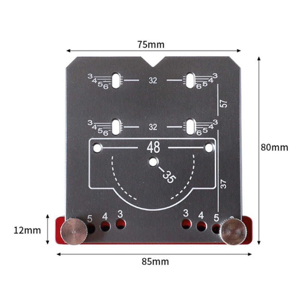 4pcs / Set 35mm Hinge Drilling Locator Hinging Hole Punching Auxiliary Tool, Black, Red - laboratorydeal
