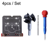 4pcs / Set 35mm Hinge Drilling Locator Hinging Hole Punching Auxiliary Tool, Black, Red