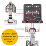 4pcs / Set 35mm Hinge Drilling Locator Hinging Hole Punching Auxiliary Tool, Black, Red