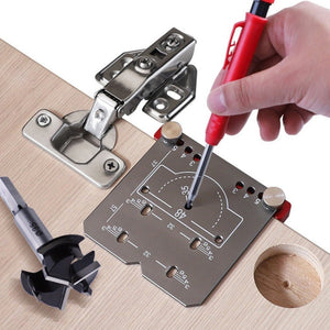 4pcs / Set 35mm Hinge Drilling Locator Hinging Hole Punching Auxiliary Tool, Black, Red - laboratorydeal