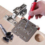 4pcs / Set 35mm Hinge Drilling Locator Hinging Hole Punching Auxiliary Tool, Black, Red
