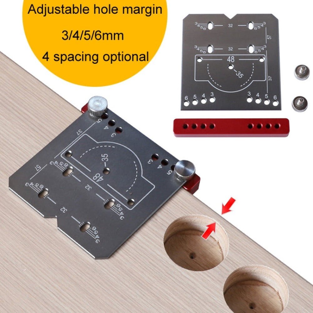4pcs / Set 35mm Hinge Drilling Locator Hinging Hole Punching Auxiliary Tool, Black, Red - laboratorydeal