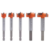 5 PCS / Set Woodworking Hole Opener Hinge Stone Cream Board Wood Take-Hole Door Window With Collar Woodworking Flat Drill Bit, 5 PCS / Set Woodworking Hole Opener