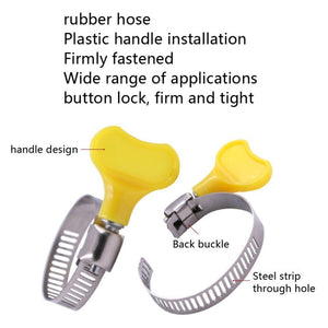 50 PCS Plastic Handle Stainless Steel Throat Clamp Buckle Water Pipe Clamp, Plastic Pipe Clamp - laboratorydeal